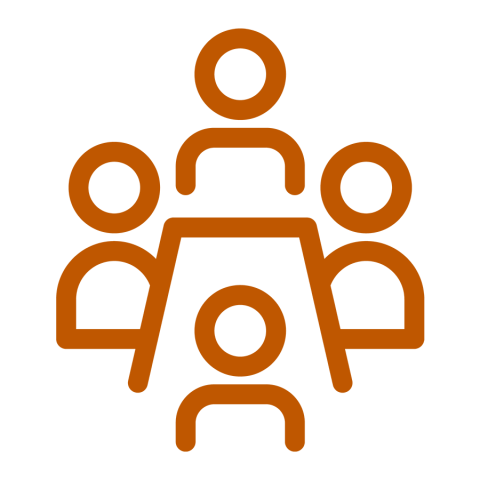 icon depicting people meeting together around a table